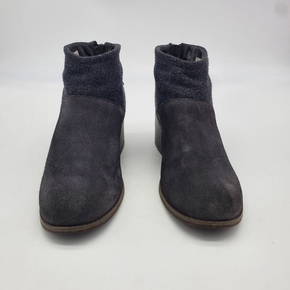 TOMS Shoes Women's 9 Lacy Bootie Forged Iron Grey Suede Felt - Picture 2 of 12